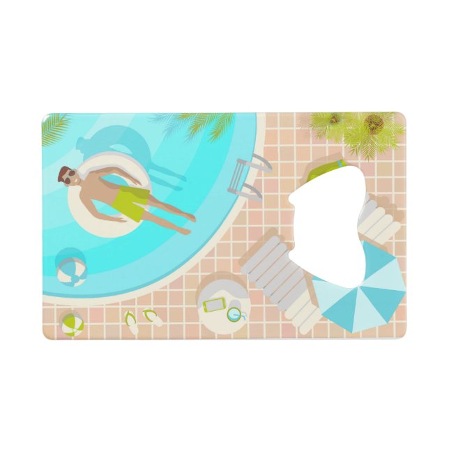 Piscine mec sur la plage tropicale estivale vacanc (Devant (Horizontal))