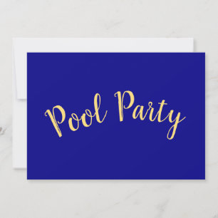 PISCINE PARTY Amusants Texte moderne Marine Bleu A