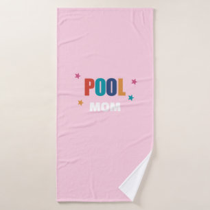 Piscine typographie été rose serviette de maman