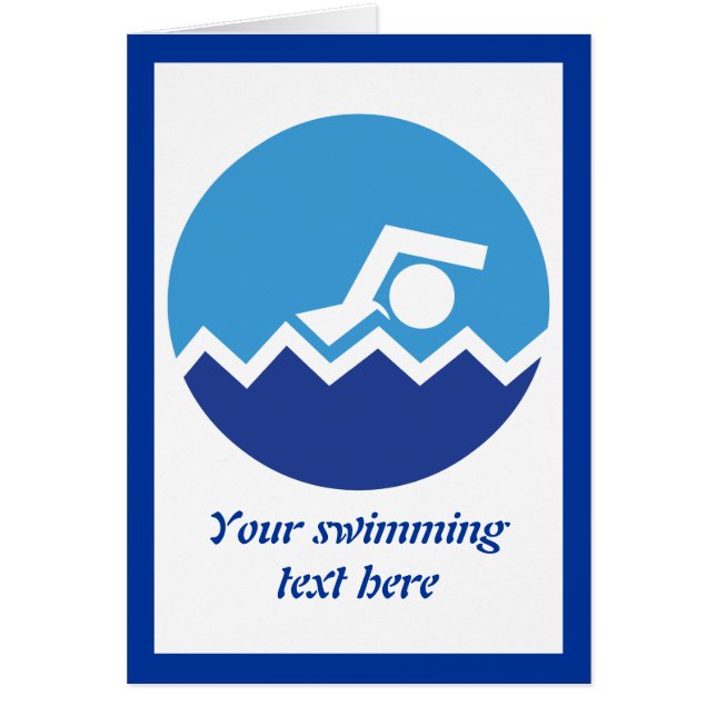 Pismming venin, swimmer on blue circle custom (Devant)