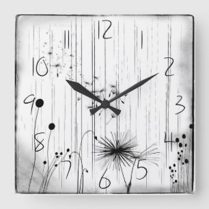 Pissenlits et horloge murale de pluie