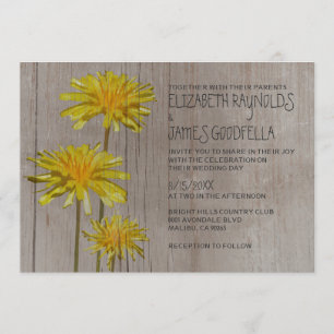 Pissenlits rustiques épousant des invitations
