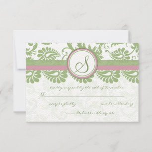 Pistachio Clover rose Lavande Mariage damassé RSVP