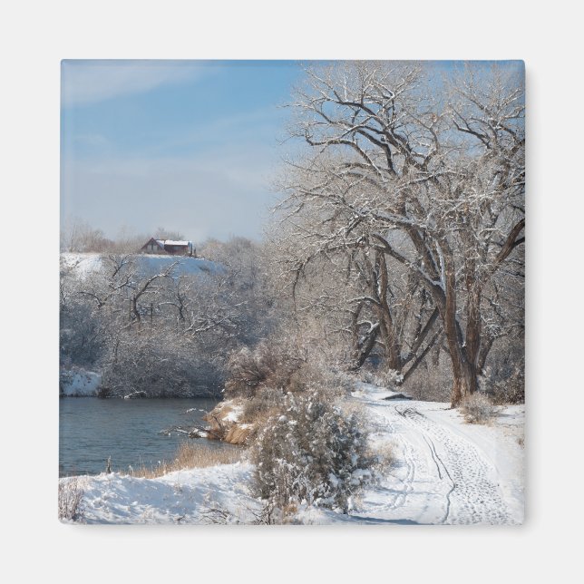 Piste d'hiver Magnet de Noël (Devant)