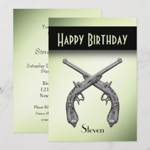 Pistols croisés Invitation de fête d'anniversaire