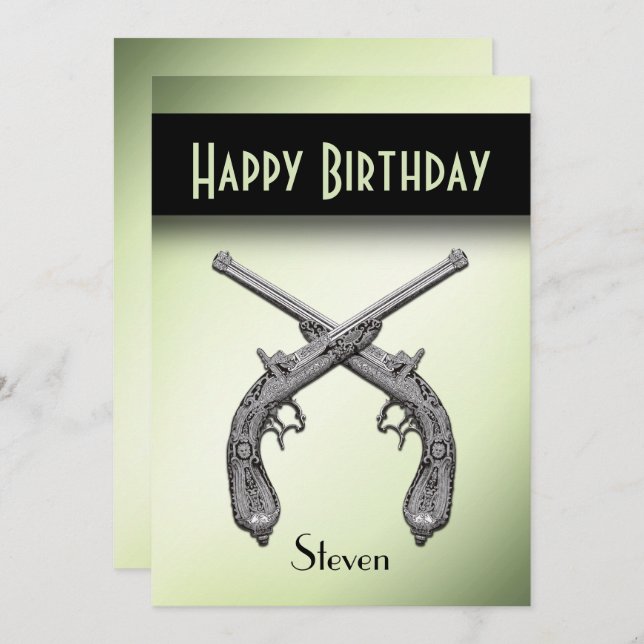 Pistols croisés Invitation de fête d'anniversaire (Devant / Derrière)