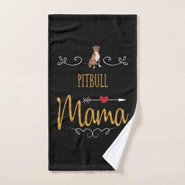Pitbull aime beaucoup maman (Serviette à main)