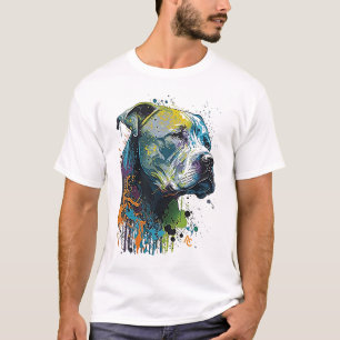 Pitbull américain - T-shirt encre graffiti