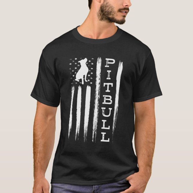 Pitbull American Flag Sweat - shirt à capuche Swea (Devant)
