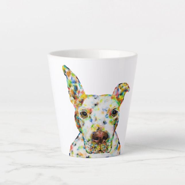 Pitbull Art Latte Mug (Devant)
