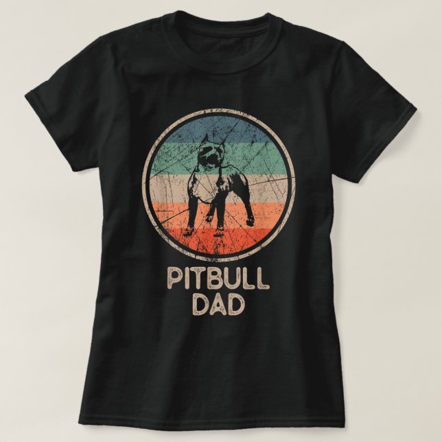 Pitbull Chien - T-shirt Vintage Pitbull Papa (Design devant)
