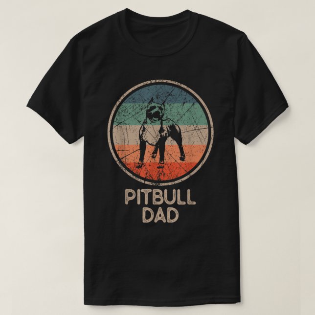 Pitbull Chien - T-shirt Vintage Pitbull Papa (Design devant)