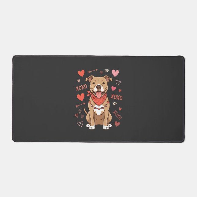 Pitbull de la Saint-Valentin XOXO Design d'amour (Recto)