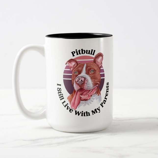 Pitbull drôle de citation Mug de café à deux tons (Gauche)