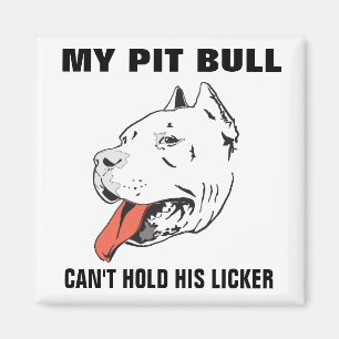Pitbull drôle ne peut pas tenir son aimant de