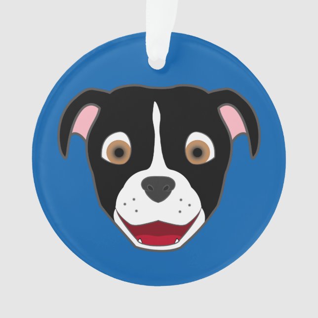 Pitbull noir font face avec la flamme blanche (devant)