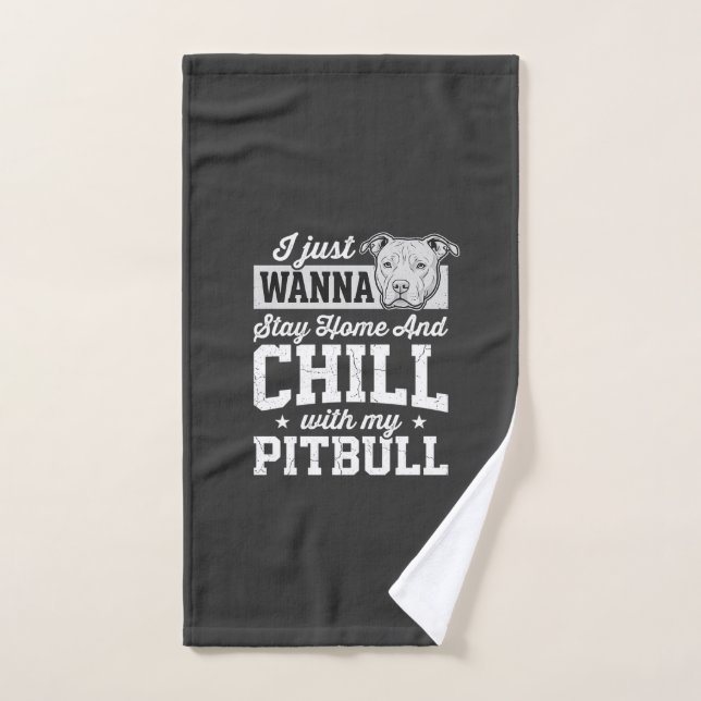 Pitbull Reste à la Maison et Design Relax (Serviette à main)