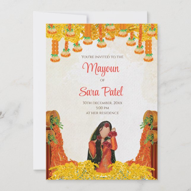 Pithi invite autant que Mayoun invitations Haldi i (Devant)