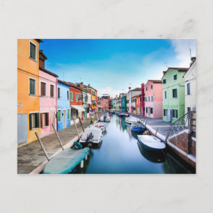 Pittoresque île de Burano Venise Italie Carte post