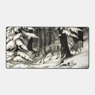 Pittoresque Winter Woods Snowy Evergreens Faune