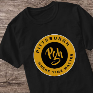 Pittsburgh Black Gold Pgh Yinz Retro T-shirt