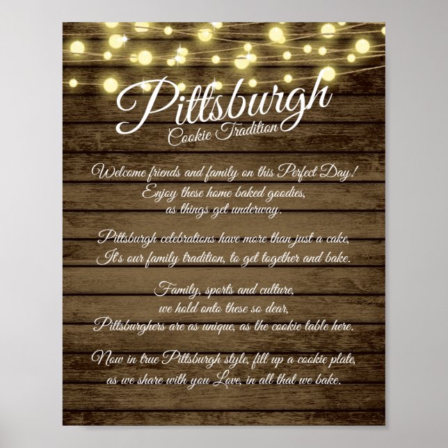 Pittsburgh Cookie Table No Yinz Mariage Poster (Devant)