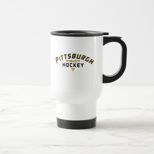 Pittsburgh Dynasty Hockey blanc Voyage Mug (Droite)