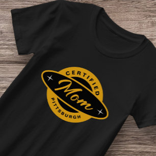 Pittsburgh Home 412 T-shirt Yinzer en or noir