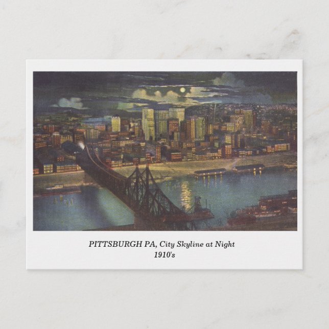 Pittsburgh PA, City Skyline à la carte postale (Devant)