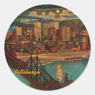 Pittsburgh Par Des Stickers Vintages Lune