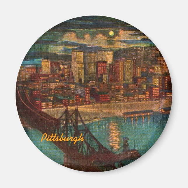 Pittsburgh Par Moonlight Magnet (Devant)