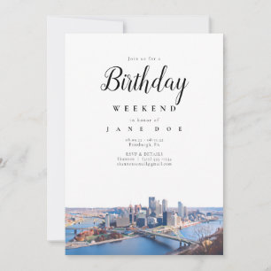 Pittsburgh Skyline Anniversaire Weekend Invitation