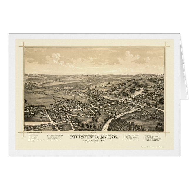 Pittsfield, JE carte panoramique - 1889 (Devant horizontal)