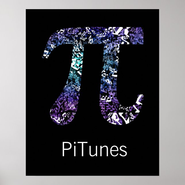 PiTunes ~ Poster de Geek marrant maths et musique (Devant)
