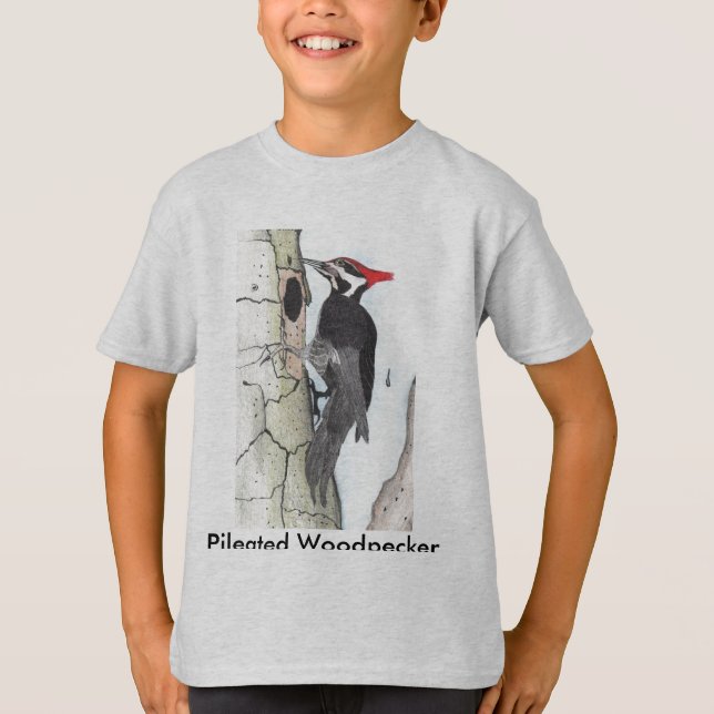 Pivert de Pileated sur le T-shirt d'enfants (Devant)
