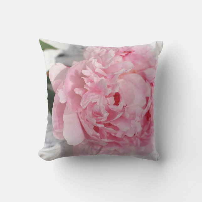 Pivoine rose, coussin de jardin (Recto)