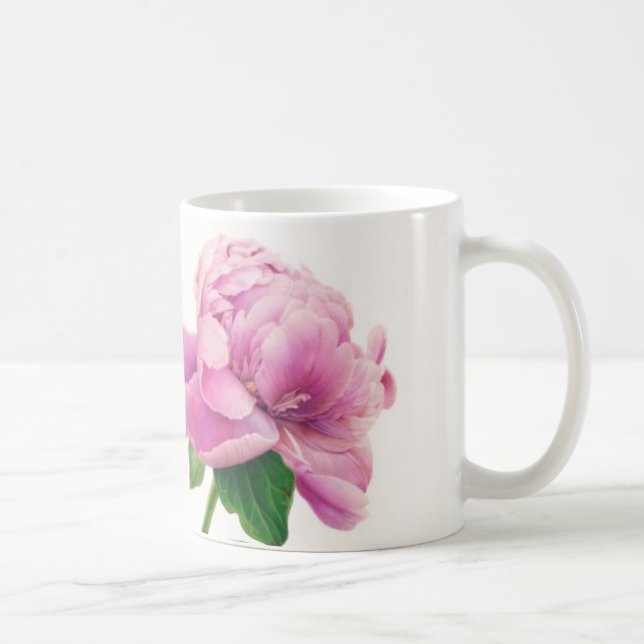 Pivoine rose sur la tasse (Droite)