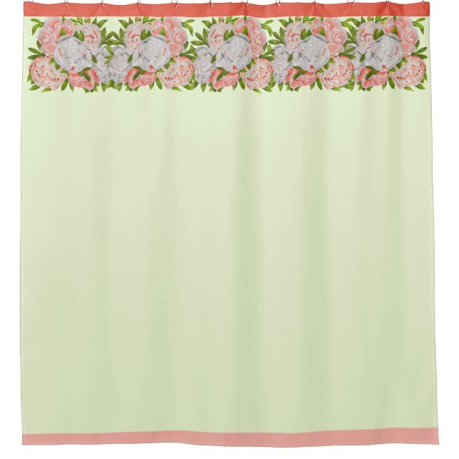 Pivoines assorties sur un rideau de douche (Devant)