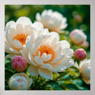 Pivoines Blanches en Fleurs Pour Décoration de Jar