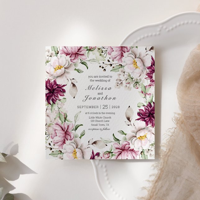 Pivoines Fleurs de mariage rose Bourgogne (Créateur téléchargé)