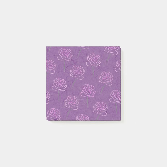 pivoines roses - Bloc-notes Post-It (Devant)