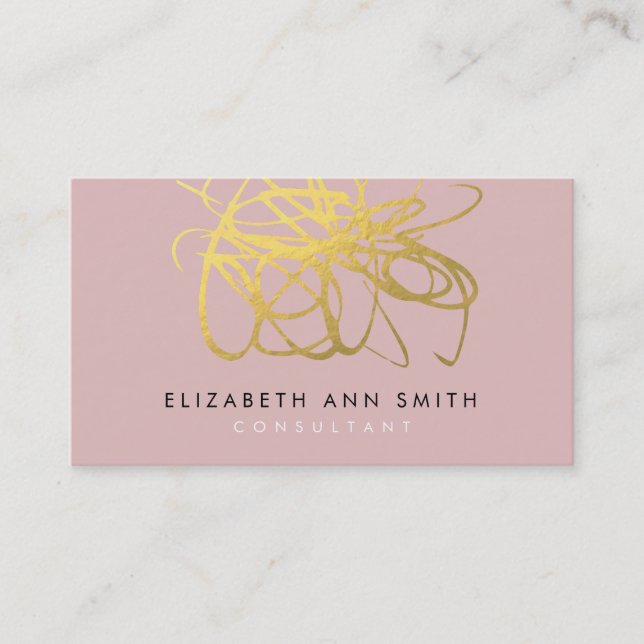 Pivoines roses chics et carte de visite d'effet (Devant)