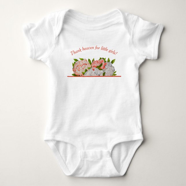Pivoines variées sur un body pour bébé (Devant)