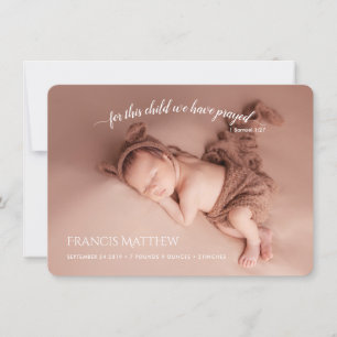 PixDezines 1 Sam 1:27 Faire-part de naissance