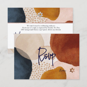 PixDezines Abstrait RSVP Navy Bar Mitzvah ✡