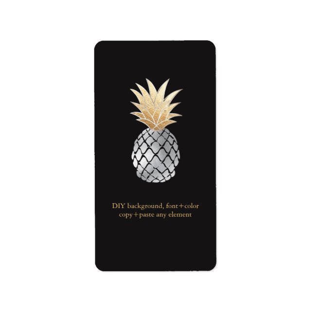 PixDezines Aloha Ananas Faux Étiquettes de vin d'h (Devant)