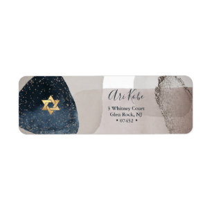 PixDezines Aquarelle Bleu Étiquette Abstrait moder