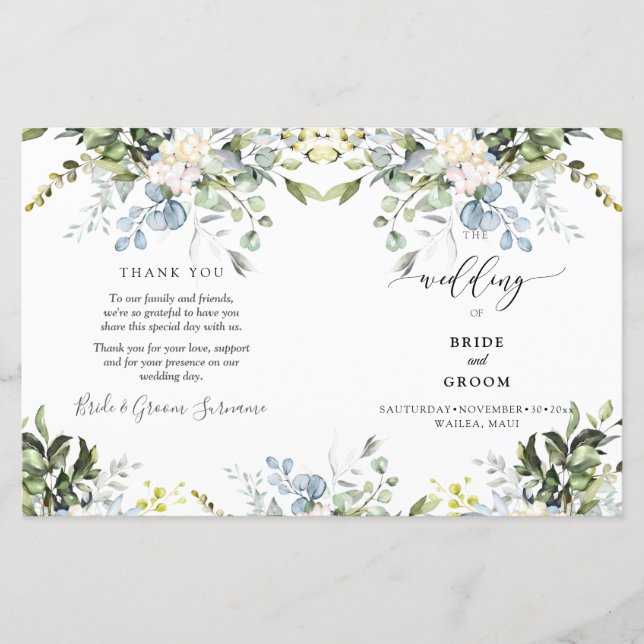 PixDezines Aquarelle Dusty Blue Gum Eucalyptus (Devant)