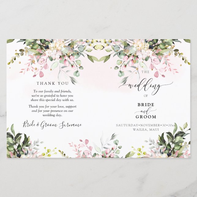 PixDezines Aquarelle Eucalyptus Rose Pâle (Devant)