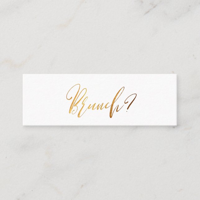 PixDezines Black+Faux Gold Brunch Date Cartes (Devant)